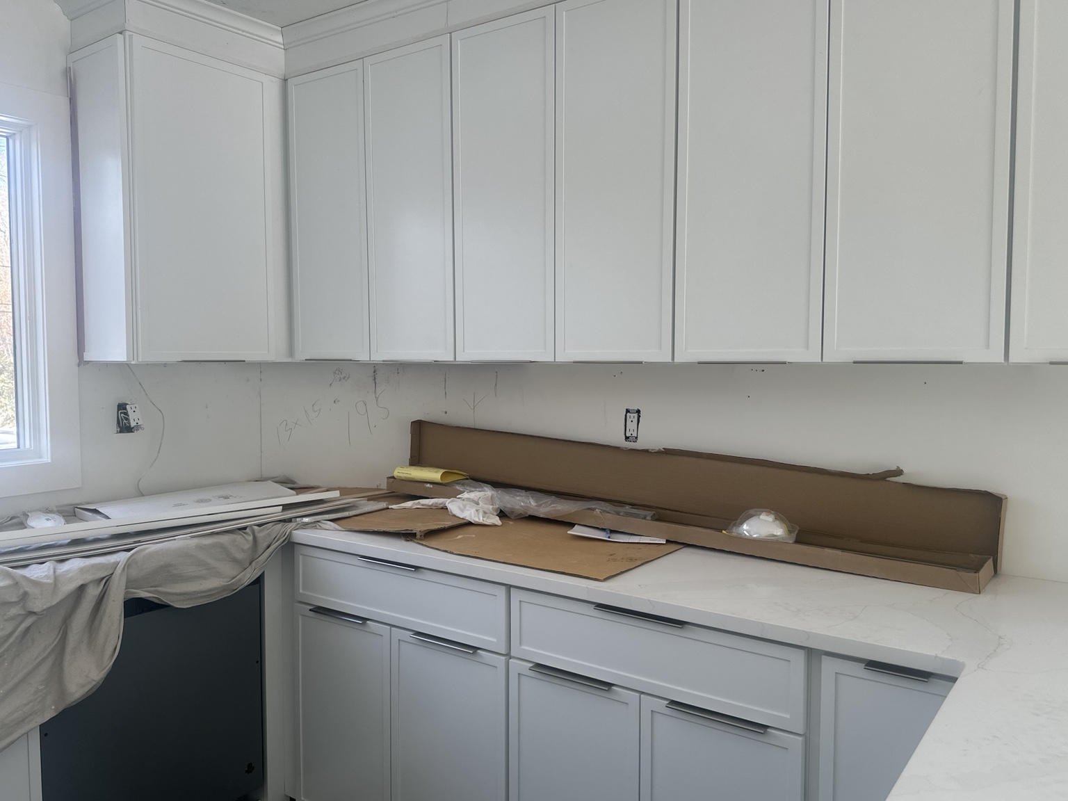 White kitchen cabinet finish